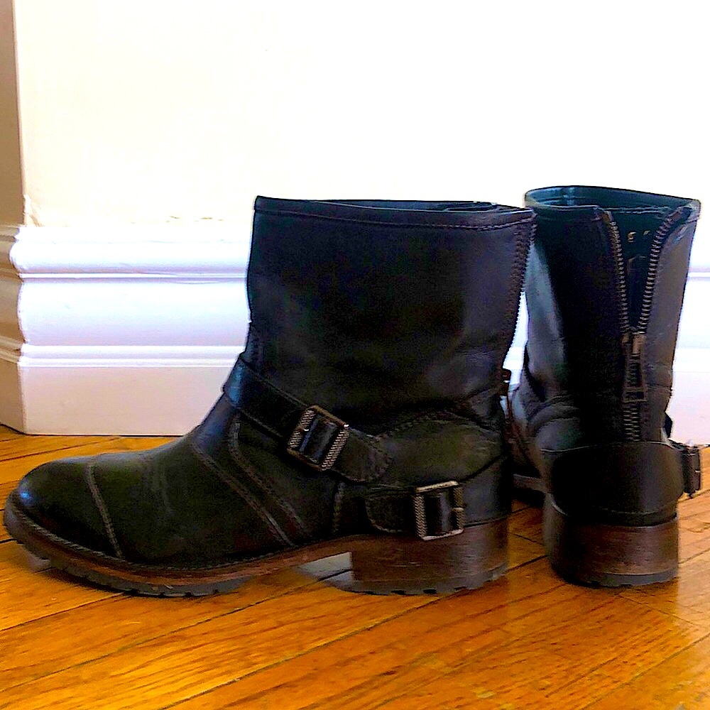 Belstaff women’s black moto ankle boot 37 1/2